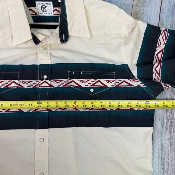 Corral West Ranchwear Pearl Snap Shirt Long Sleeve Western Cowboy Size XL Rodeo - Picture 6 of 8